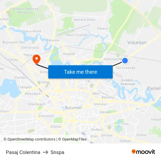 Pasaj Colentina to Snspa map