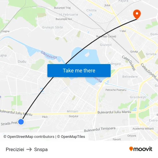 Preciziei to Snspa map