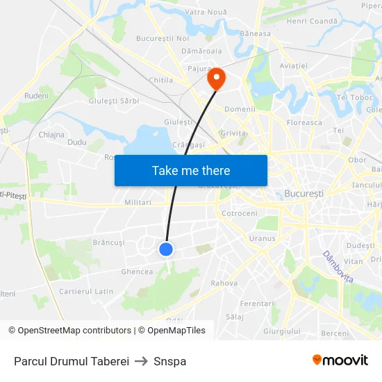 Parcul Drumul Taberei to Snspa map