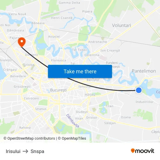 Irisului to Snspa map