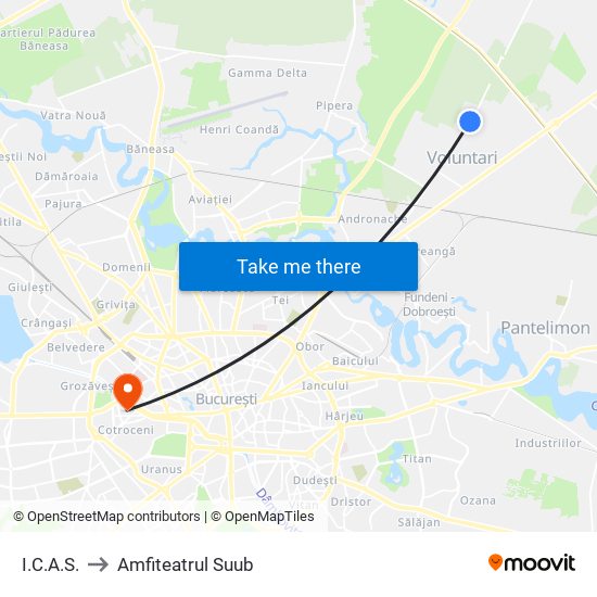 I.C.A.S. to Amfiteatrul Suub map