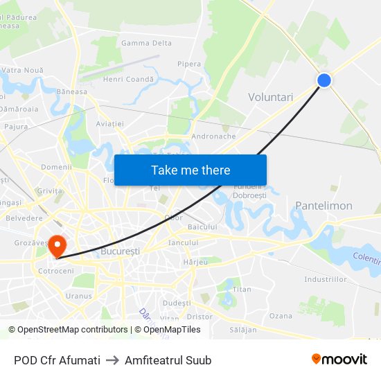 POD Cfr Afumati to Amfiteatrul Suub map