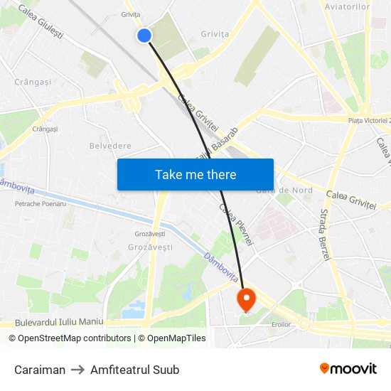 Caraiman to Amfiteatrul Suub map