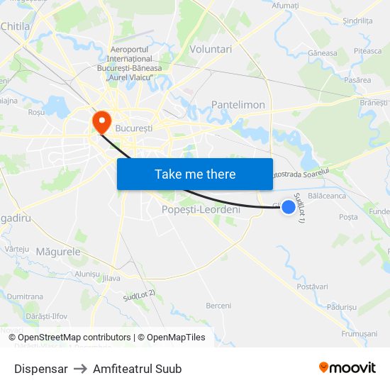 Dispensar to Amfiteatrul Suub map