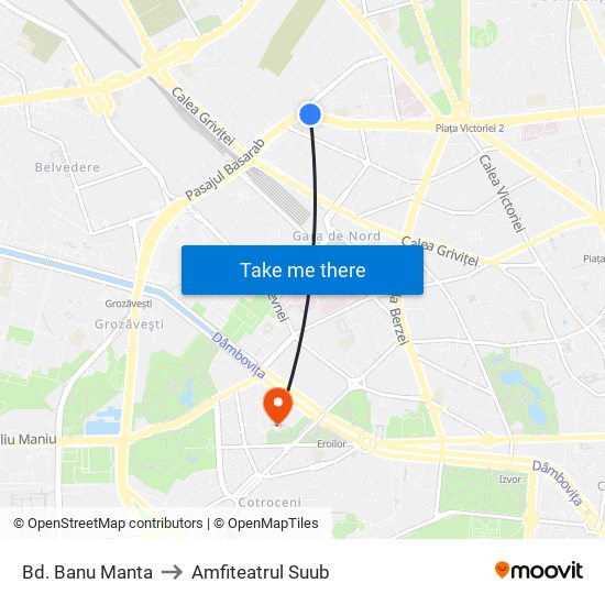 Bd. Banu Manta to Amfiteatrul Suub map