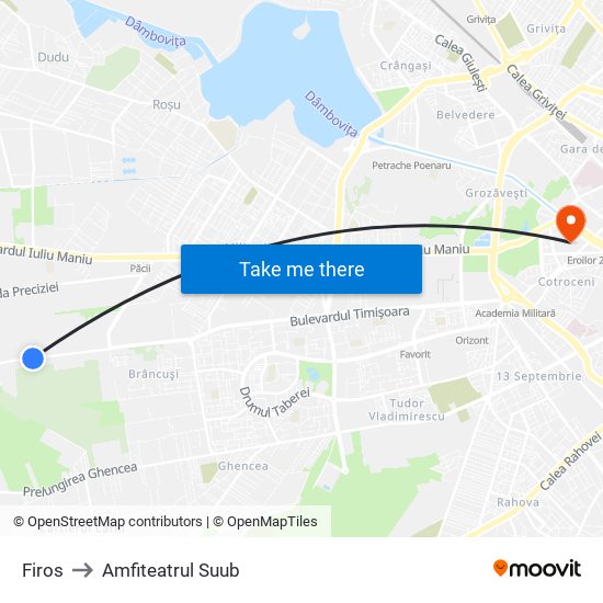 Firos to Amfiteatrul Suub map