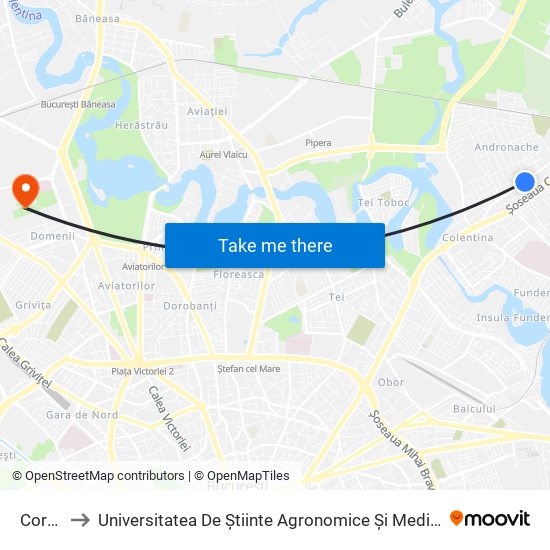 Cornisor to Universitatea De Știinte Agronomice Și Medicină Veterinară București map