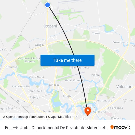 Filan to Utcb - Departamentul De Rezistenta Materialelor, Poduri Si Tuneluri map