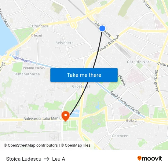 Stoica Ludescu to Leu A map