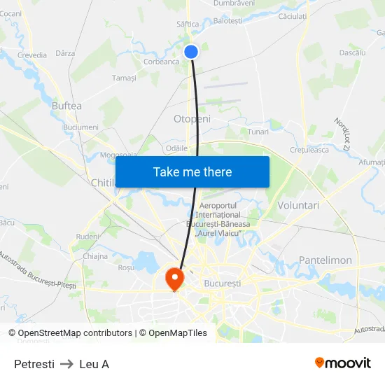 Petresti to Leu A map