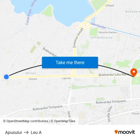 Apusului to Leu A map