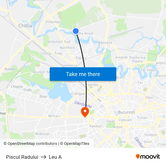 Piscul Radului to Leu A map