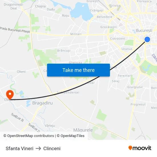 Sfanta Vineri to Clinceni map
