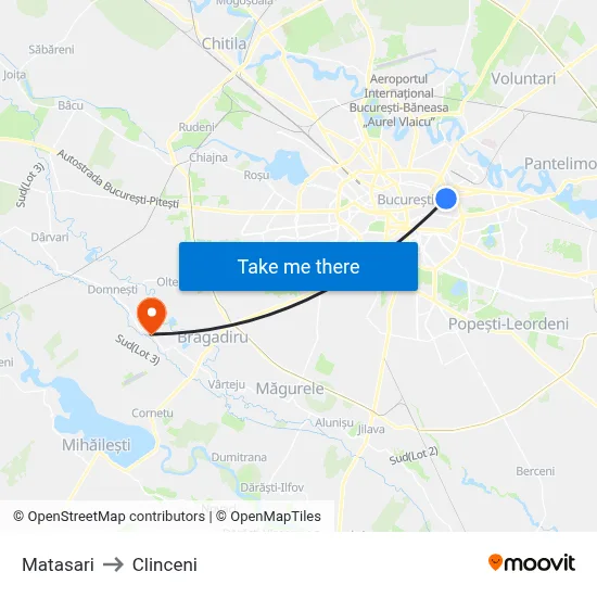 Matasari to Clinceni map