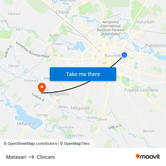Matasari to Clinceni map