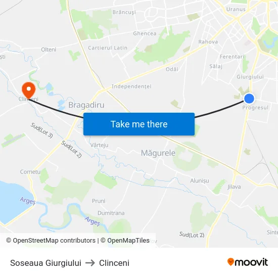 Soseaua Giurgiului to Clinceni map