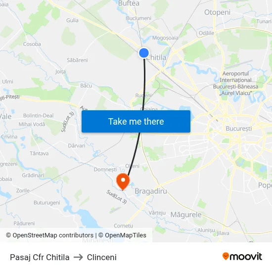 Pasaj Cfr Chitila to Clinceni map