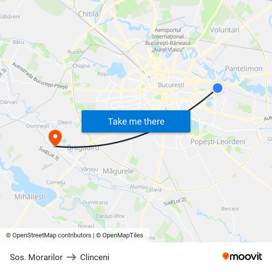 Sos. Morarilor to Clinceni map