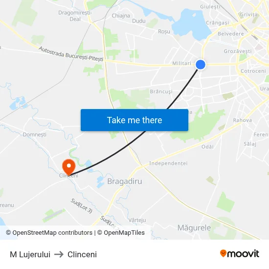 M Lujerului to Clinceni map