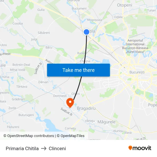 Primaria Chitila to Clinceni map