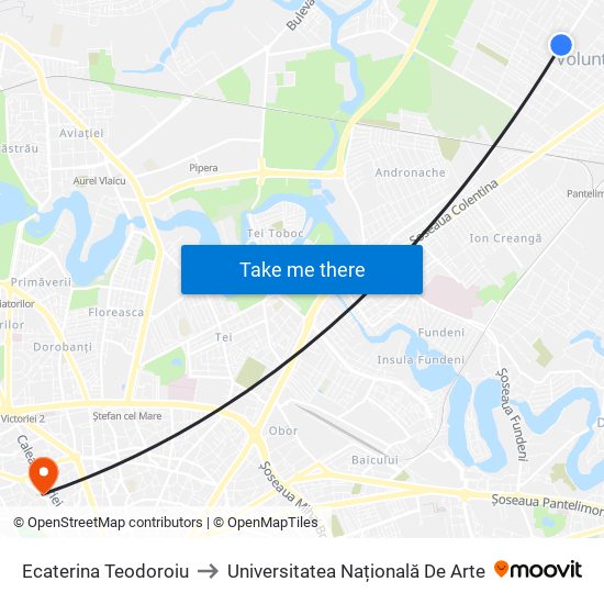 Ecaterina Teodoroiu to Universitatea Națională De Arte map