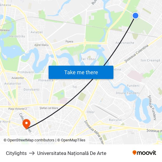 Citylights to Universitatea Națională De Arte map