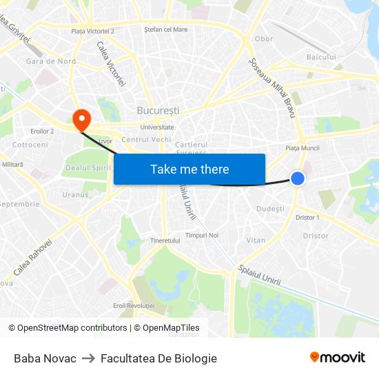 Baba Novac to Facultatea De Biologie map