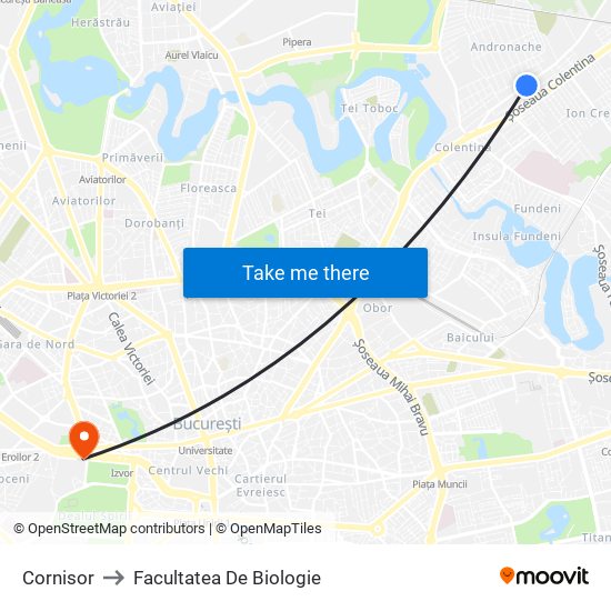 Cornisor to Facultatea De Biologie map