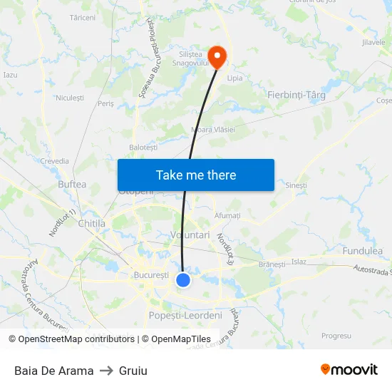 Baia De Arama to Gruiu map