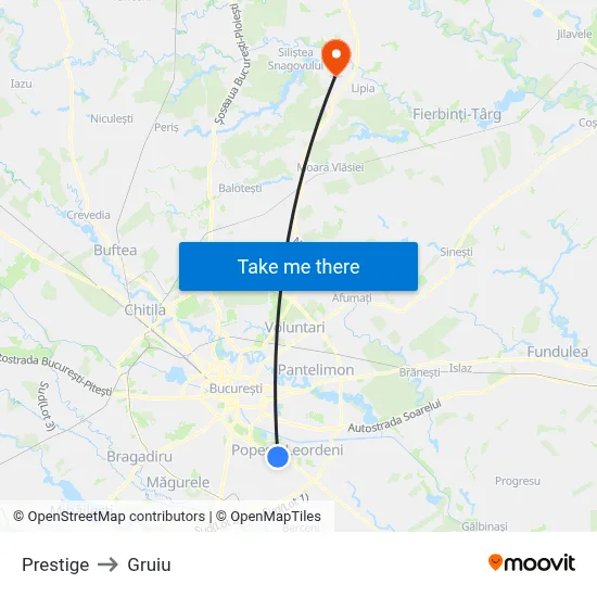 Prestige to Gruiu map