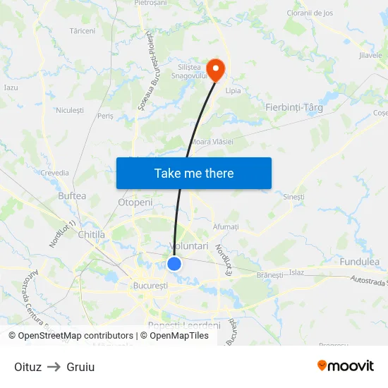 Oituz to Gruiu map