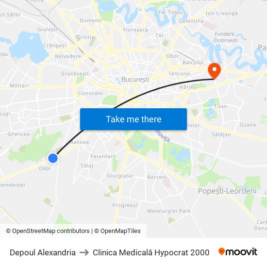 Depoul Alexandria to Clinica Medicală Hypocrat 2000 map