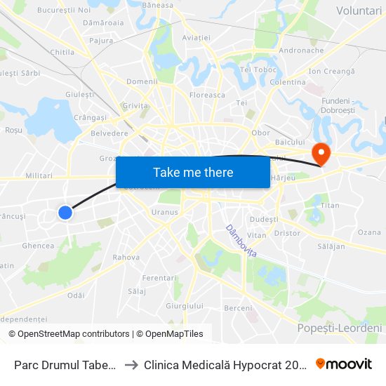 Parc Drumul Taberei to Clinica Medicală Hypocrat 2000 map