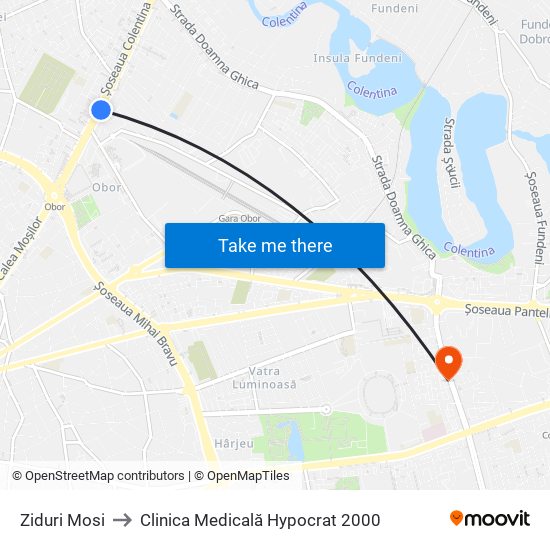 Ziduri Mosi to Clinica Medicală Hypocrat 2000 map