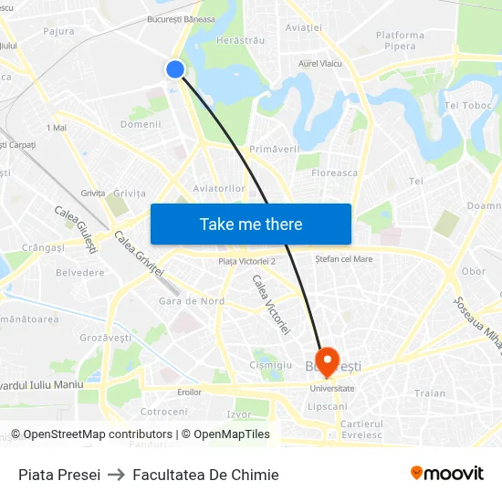 Piata Presei to Facultatea De Chimie map