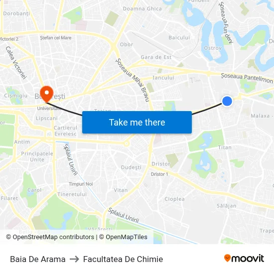Baia De Arama to Facultatea De Chimie map