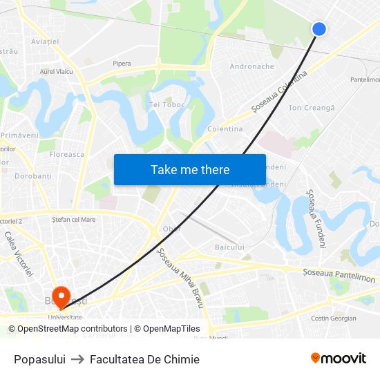 Popasului to Facultatea De Chimie map