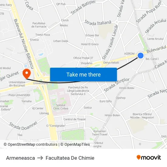 Armeneasca to Facultatea De Chimie map