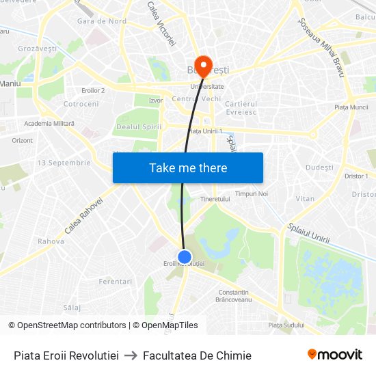 Piata Eroii Revolutiei to Facultatea De Chimie map