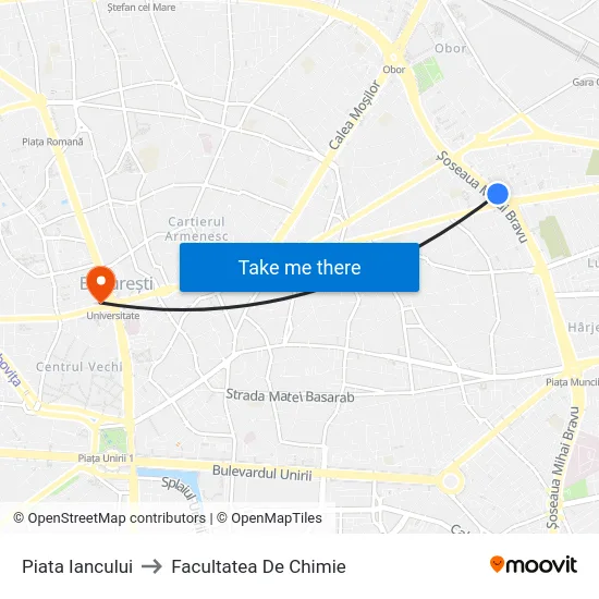 Piata Iancului to Facultatea De Chimie map