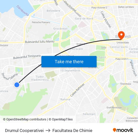 Drumul Cooperativei to Facultatea De Chimie map