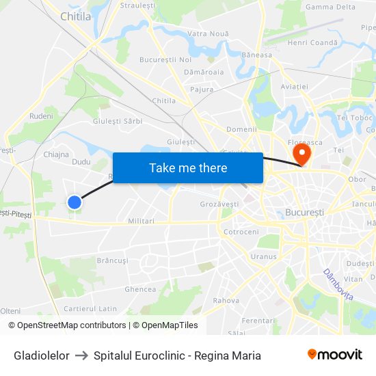 Gladiolelor to Spitalul Euroclinic - Regina Maria map
