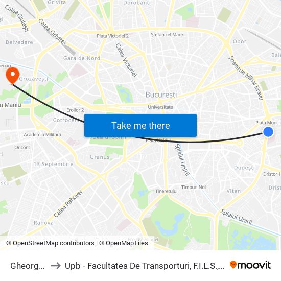 Gheorghe Petrascu to Upb - Facultatea De Transporturi, F.I.L.S., Facultatea De Știință Și Ingineria Materialelor map