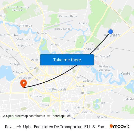 Revolutiei to Upb - Facultatea De Transporturi, F.I.L.S., Facultatea De Știință Și Ingineria Materialelor map