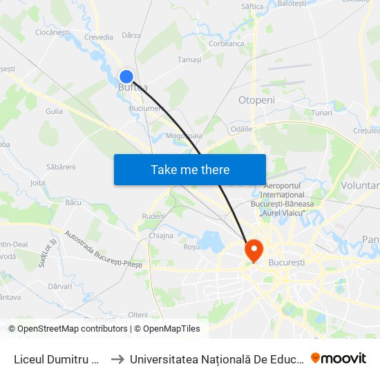 Liceul Dumitru Dumitrescu to Universitatea Națională De Educație Fizică Și Sport map