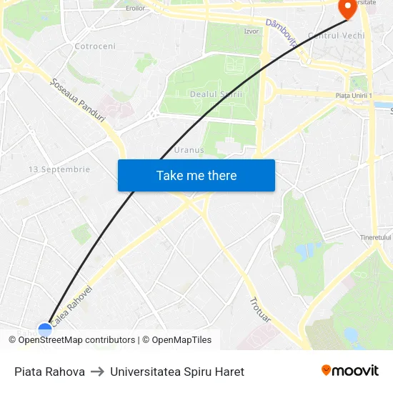 Piata Rahova to Universitatea Spiru Haret map