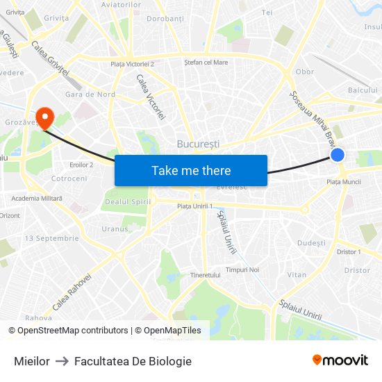 Mieilor to Facultatea De Biologie map