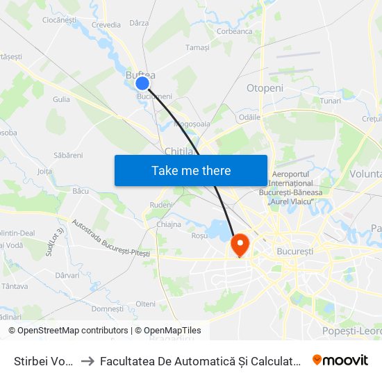 Stirbei Voda to Facultatea De Automatică Și Calculatoare map