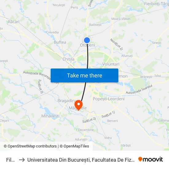 Filan to Universitatea Din București, Facultatea De Fizică map