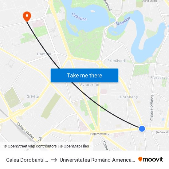 Calea Dorobantilor to Universitatea Româno-Americană map